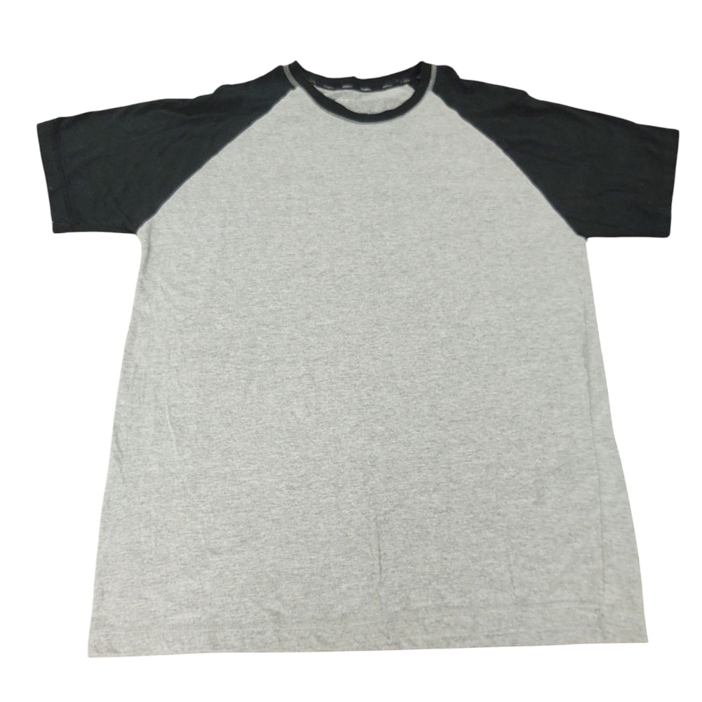 EUC Hanes Gray and Black Short Sleeve Raglan Tee L